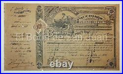 Antique Share / El Banco Espanol De Puerto Rico / San Juan Pr 1894 / Very Rare