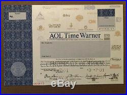 Aol Time Warner Specimen Stock Certificate Scarce Multimedia Computer 2001