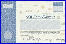Aol Time Warner Specimen Stock Certificate Scarce Multimedia Computer 2001