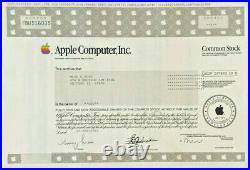Apple Computer 2002 stock certificate