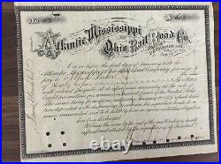 Atlantic, Mississippi and Ohio rail Road Co. 1874 Signed by William Mahone