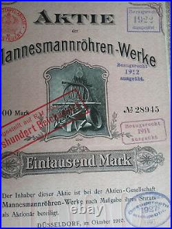 Aufgepasst! 203 Mannesmannröhren-Werke Wertpapiere ab 1910
