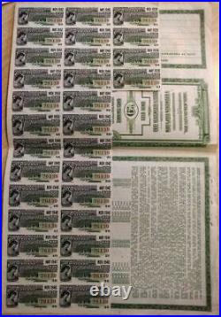 Austrian 1927 City Vienna 1000 Dollars Gold Coupons NOT CANCELLED Bond Loan ABNC