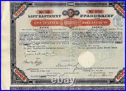 Austrian bond Credit Bank in Lwow (Lemberg, Lviv) 1893. Ukraine now 2000 Koron
