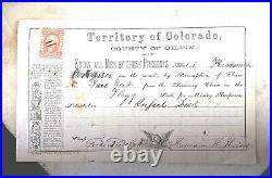 BLACK HAWK Russell Dist COLORADO TERRITORY gold mining claim Herman Heiser 1864