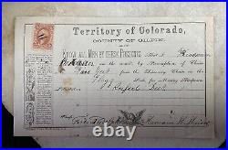 BLACK HAWK Russell Dist COLORADO TERRITORY gold mining claim Herman Heiser 1864