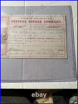 Bedford Copper Co Gogibic Michigan Very Rare Certificate Mi Mining