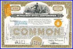 Bethlehem Steel Corporation 1957 manufacturing company stock certificate
