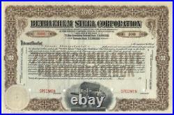 Bethlehem Steel Corporation Stock Certificate Specimen