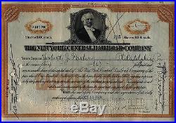 Black Tuesday October 29 1929 New York Central Stock Certificate Railroad