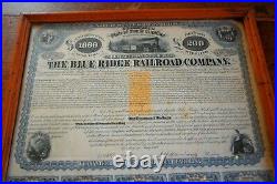Blue Ridge Railroad bond with 38 of 40 coupons attached. 1869