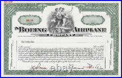 Boeing Airplane Company. Stock Certificate