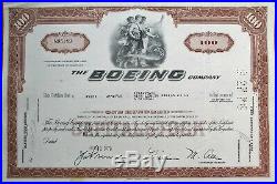 Boeing Company 1970 Aviation / Airplane Stock Certificate Brown