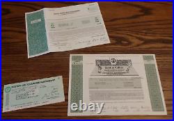 Boston Celtics STOCK CERTIFICATE, DIVIDEND CHECK & 6% DEBENTURE RARE 1987 1988