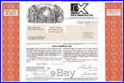 Bre-X Minerals LTD Stock Certificate 5000 Shares Valued $1.42 Million Gold Movie