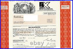 Bre-X Minerals Stock Certificate 100 shares. Great Canadian Gold Fraud 1990s