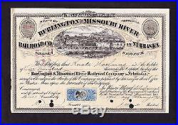 Buffet's Berkshire Hathaway Founder Signed Railroad Stock