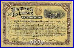 COLORADO 1905 The Denver & Rio Grande Railroad Company Stock Certificate