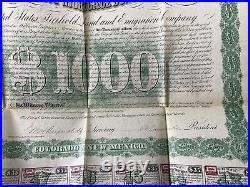 COLORADO TERRITORY bond stock certifcate US Freehold Land & Emigration Co 1870