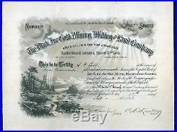 CRIPPLE CREEK COLORADO BLACK JOE GOLD MINING stock certificate 1897