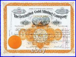 CRIPPLE CREEK COLORADO Lexington Gold Mining Co stock certificate issued 1905