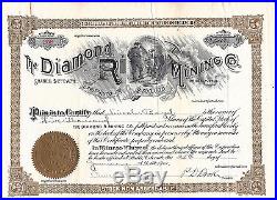 CRIPPLE CREEK GOLD MINING DISTRICT stock certificate DIAMOND R MINING CO 1901