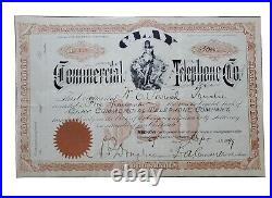 Camden, NJ 1899 Clay Commercial Telephone Co. Stock Certificate #143