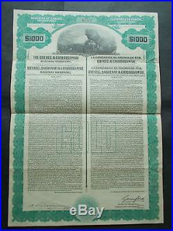 Canada 6% $1000- Quebec & Chibougamau Railway 1928 Gold Bond Not Cancelled