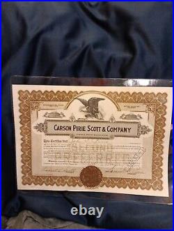 Carson Pirie Scott & Company Stock Certificate Feb 6 1920 John Pirie VERY RARE