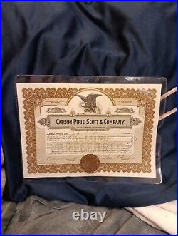 Carson Pirie Scott & Company Stock Certificate Feb 6 1920 John Pirie VERY RARE