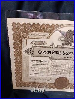 Carson Pirie Scott & Company Stock Certificate Feb 6 1920 John Pirie VERY RARE