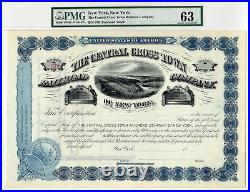 Central Cross Town Railroad Co. Stock Certificate PMG CU 63
