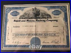 Certificate Of Stock Railway Co. E. F. Hutton