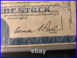 Certificate Of Stock Railway Co. E. F. Hutton