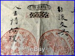 China 1899 Chinese Vietnam Indochine French RARE Land Transfer Contract Document