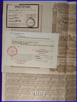 China 1913 Chinese Province Petchili 20 Sterling Gold Bond Loan + Certificats
