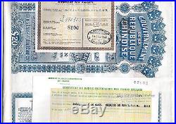 China 1913 Gold Bond Lung-Tsing-U-Hai loan + coup. Super Petchili + certificates