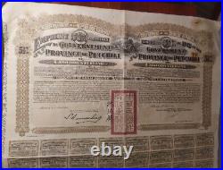 China 1913 Government Province Petchili 20 Pounds GOLD Coupons Bond Loan Share
