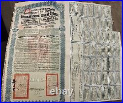 China 1913 Lung Tsing U Hai Railway Super Petchili 20 Sterling Coupons Bond Loan