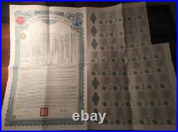China 1936 Shanghai Hangchow Ningpo Railway 50 Sterling Coupons Bond Loan Share