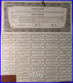 China 1937 Liberty Escalera Set 1000 100 50 10 5 Dollars Bonds Loan