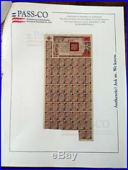 China 1944 Allied Victory 1000 Yuan Bond NOT CANCELLED Loan Pass-Co Certificate