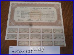 China Bond 1947 $5,000 with Coupons Uncancelled PASS-CO