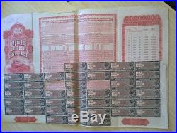 China Chinese 1911 Hukuang Railway £ 100 GOLD Pounds Coupons UNC Bond Loan BIC