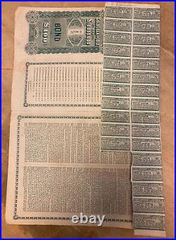 China Chinese Government 1912 Crisp Gold Loan, Bond for £100 Uncancelled
