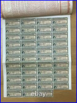 China Chinese Government 1913 £20 Reorganization Bond + 43 Coupons Uncancelled