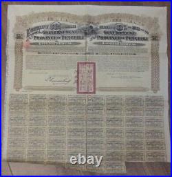 China Chinoise 1913 Government of the Province of Petchili 20 Bond with coupons