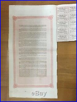 China Government 1904 £100 Shanghai Nanking Railway Loan Bond With Coupons
