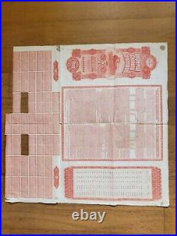 China Government 1911 Hukuang Railway £100 Bond With Coupon -hsbc Uncancelled