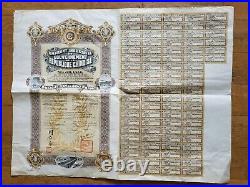 China Government 1914 Emprunt Industriel 5% Reserve Bond Loan With All Coupons